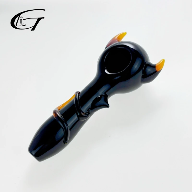Black Glass Spoon Tobacco Smoking Glassware Pipe Black Glass Spoon Tobacco Smoking Glassware Pipe